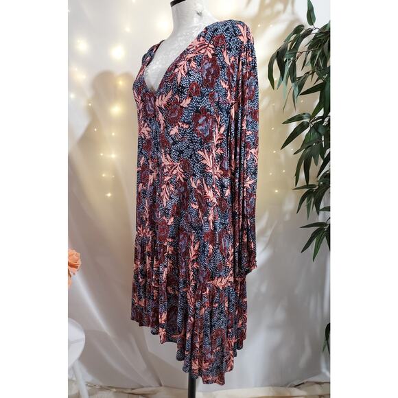 Aveology NWT Jolie Floral V-Neck Ruffle Dress Plus Size 14/16 Boho Knee Length - Picture 6 of 14